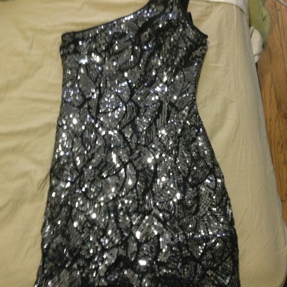 Bebe Black Sequence Dress