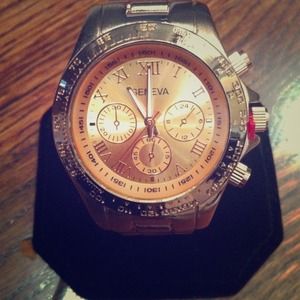Rose Gold Geneva Watch (Marc Jacobs Style)