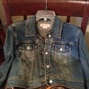 Michael Kors Rhinestone button denim jacket
