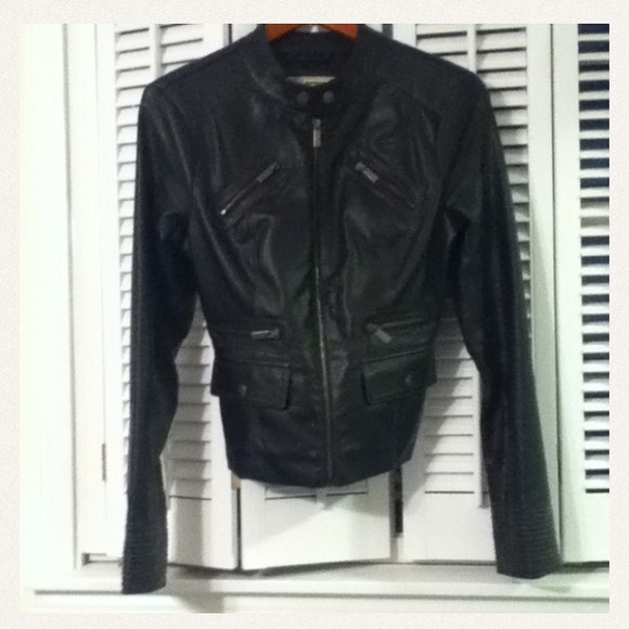 Black faux leather jacket