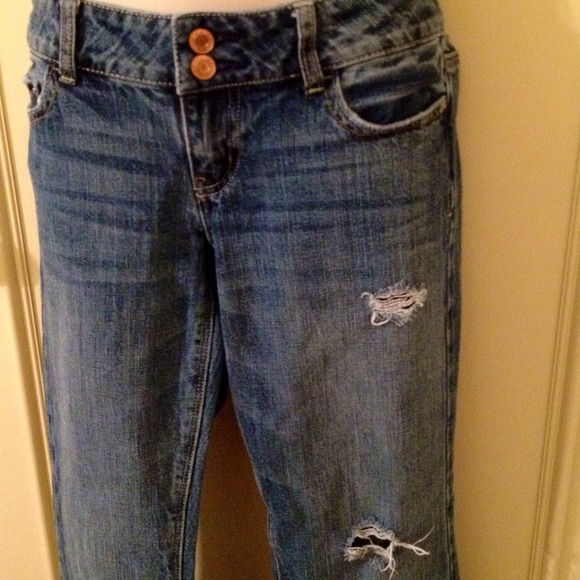 Nwot sz 4R AE distressed md wash artist jeans - Picture 2 of 4