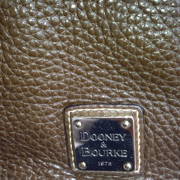 Brown leather bucket bag