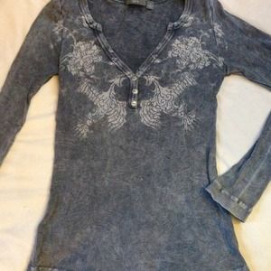 Washed out gray henley🎀