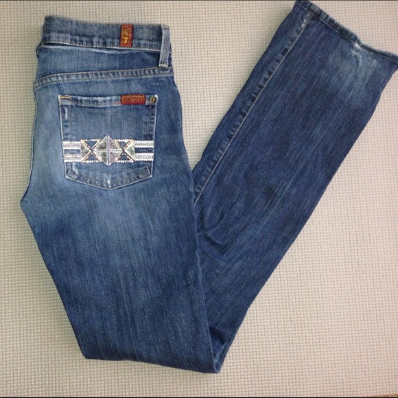 Seven For All Mankind Jeans Size 25 crystal design