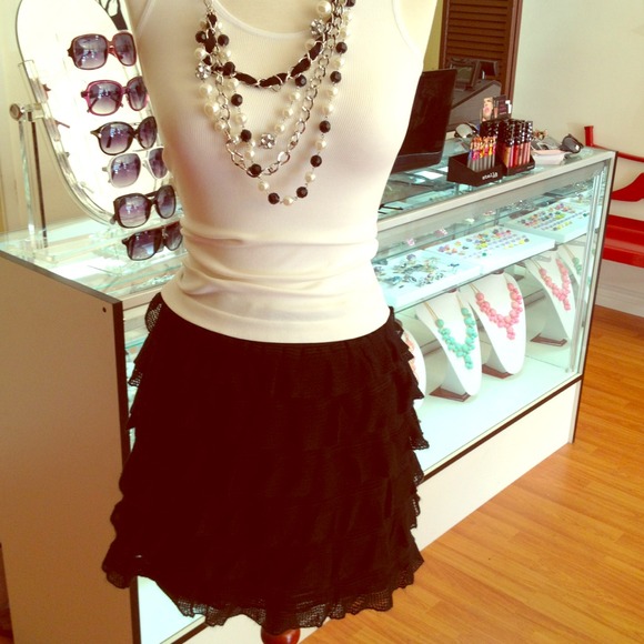 Brand new black ruffle skirt