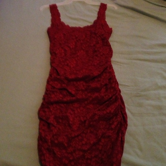 Red medium length dress