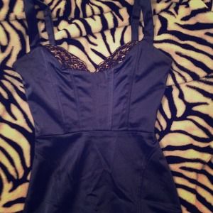 XS BEBE Dress Navy with Corset Boning