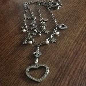 Si Si Amber antique brass and Swarovski Necklace.