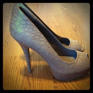 J. Lo peep toe platform high heels