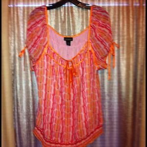 (Reserved bundle)Multi-colored blouse; green top