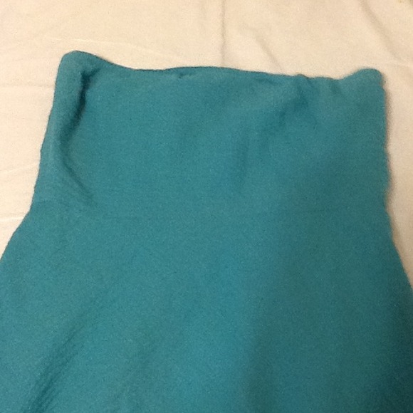 Strapless JCrew turquoise dress