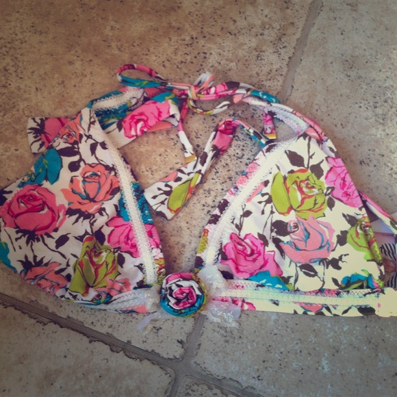 Betsey Johnson floral bathing suit.