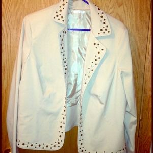 Cream studded blazer