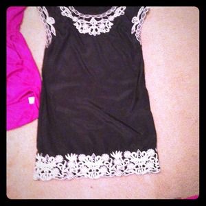 Black dress with fun silver design with pockets!