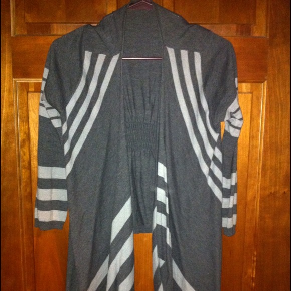 The Limited - Light Gray & Dark Gray Striped - S