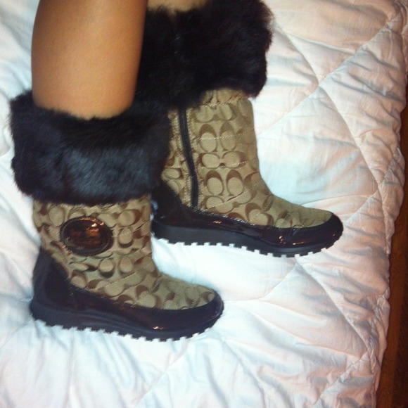 Coach Shoes Brown Fur Snow Boots Poshmark
