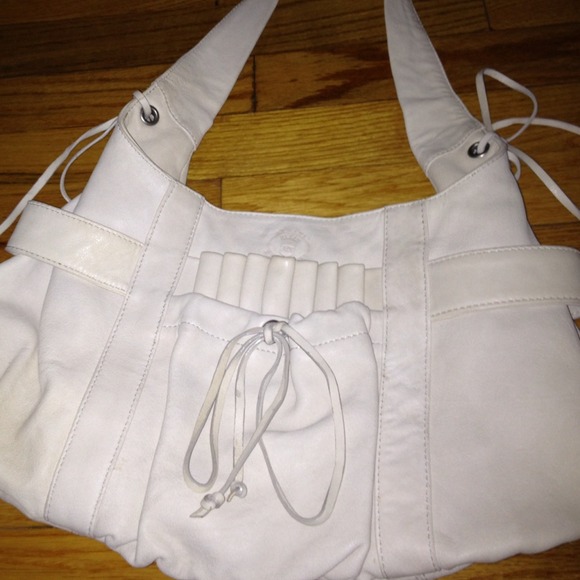 Armani Exchange ivory leather purse