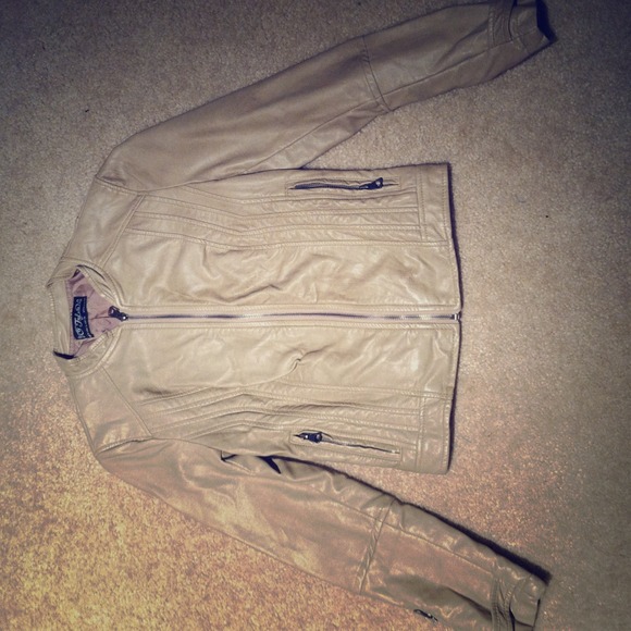 Tan leather jacket