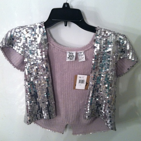 SOLD NWT- Sequin sweater cardigan - Picture 2 of 3