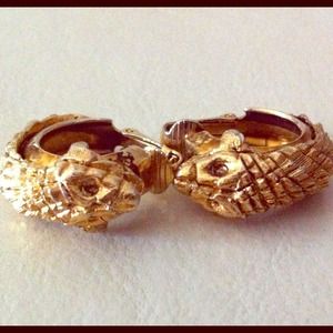 Gold Snake Hoop Earrings