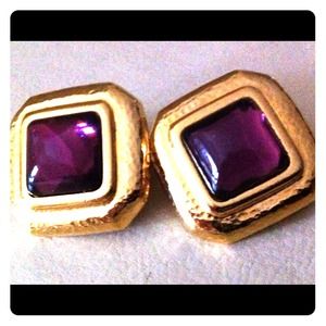 Vintage Gold Jewel Earrings