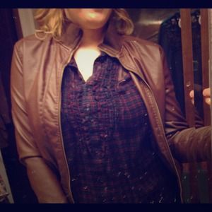 🚫Xhilaration brown leather coat-RESERVED 🚫