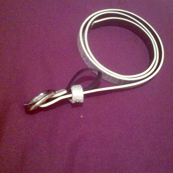 Silver skinny belt
