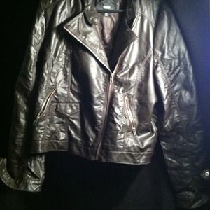 Brown Faux Leather Jacket