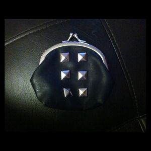 Leather studded coin purse
