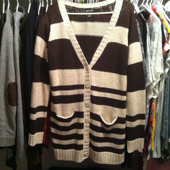 Wet seal tan and brown cardigan.
