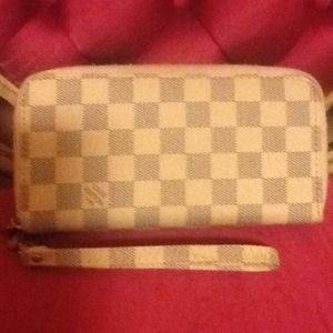 LV inspired wristlet