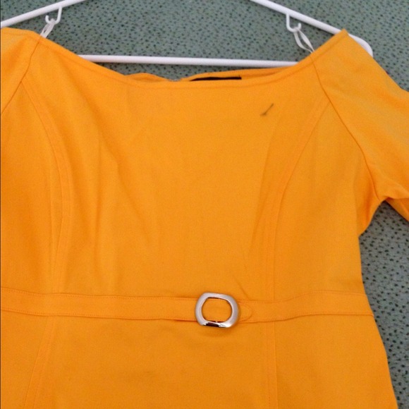 Smooth Fabric Yellow Dress - Picture 2 of 3