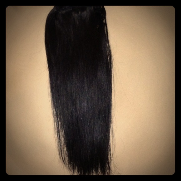 Black/Brown (1B) Real Human Hair Clip Extensions