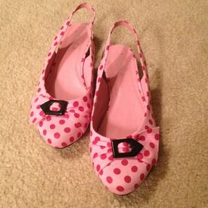Pink sling back flat