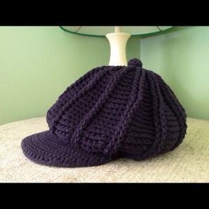 Black crochet hat