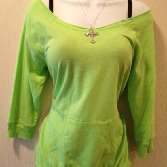 SOLD!!! Lime green off the shoulder top