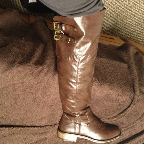 Joyce Leslie knee high fold over boots