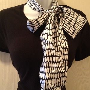 Bundle!! Black and white silk scarf