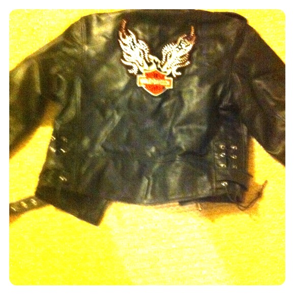 Leather Harley Davidson ladies riding jacket.
