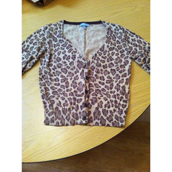 Leopard 3/4 sleeve cardigan