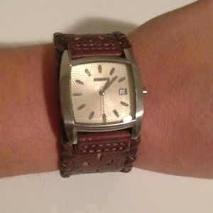 Fossil brown leather watch