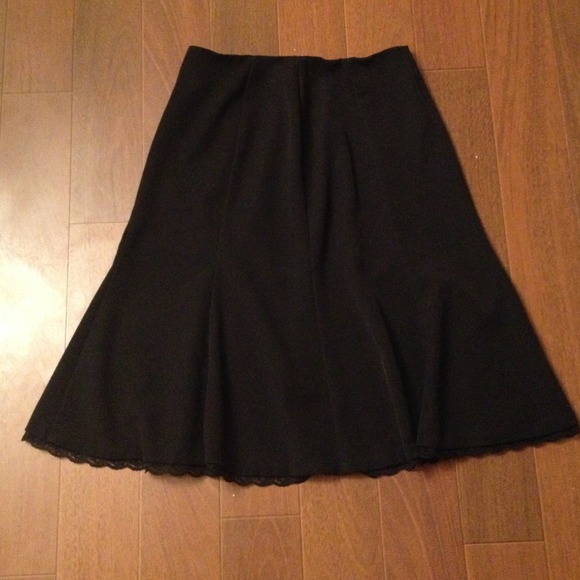 Beautiful black skirt with lace edging