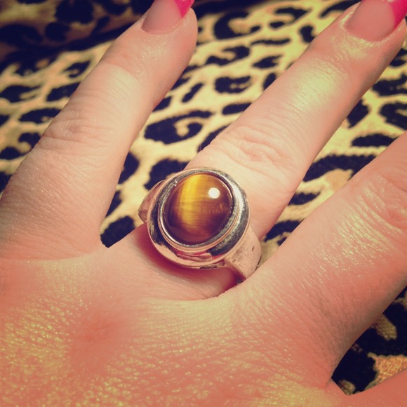 🚫Sold🚫Silver Brown Stone Ring