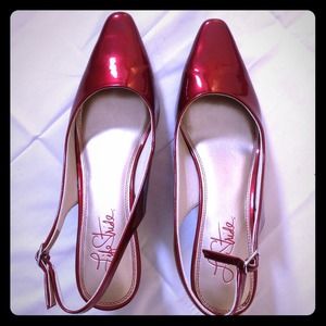 **SOLD** Red sling back pumps, size 10
