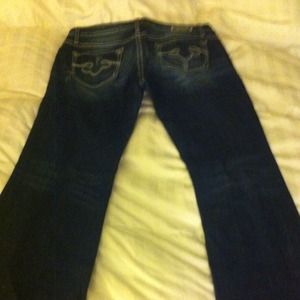 Express boot cut jeans.