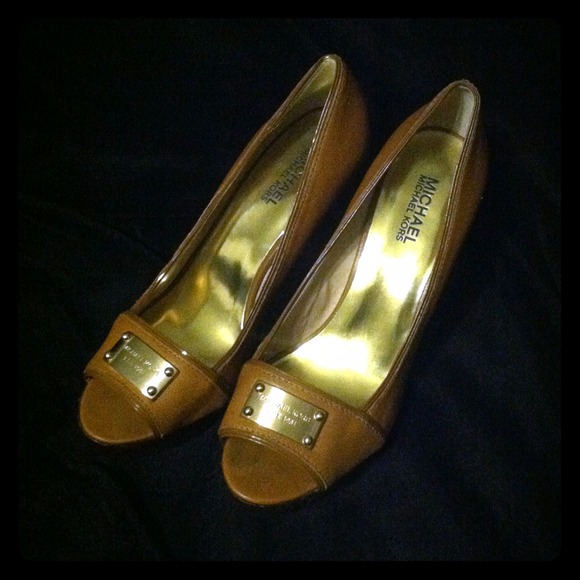 Michael Kors platform peep toe heels