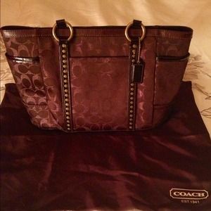 Authentic chocolate coach tote