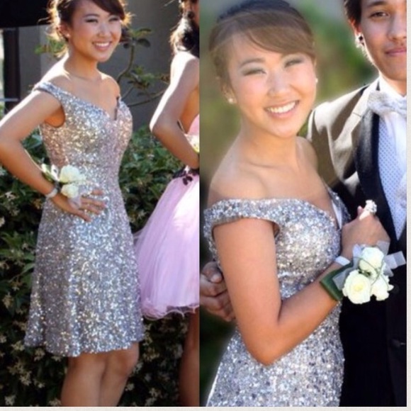 Short sequin prom dress - Picture 3 of 4