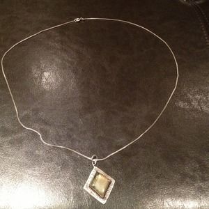 Sterling Chain w/ diamond-shaped pendant