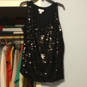 Ann Taylor LOFT sequined chiffon tank
